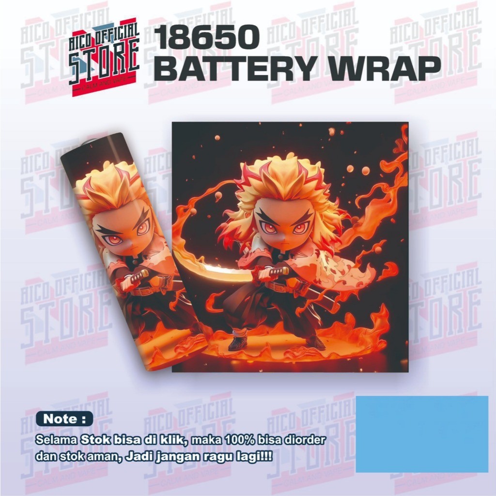 

Get2pcs Pelindung Baterai Wrap 18650 Anime Series Pelapis Dan Wrapped 20 Garskin Casing Motif Bisa Custom Bayar Ditempat