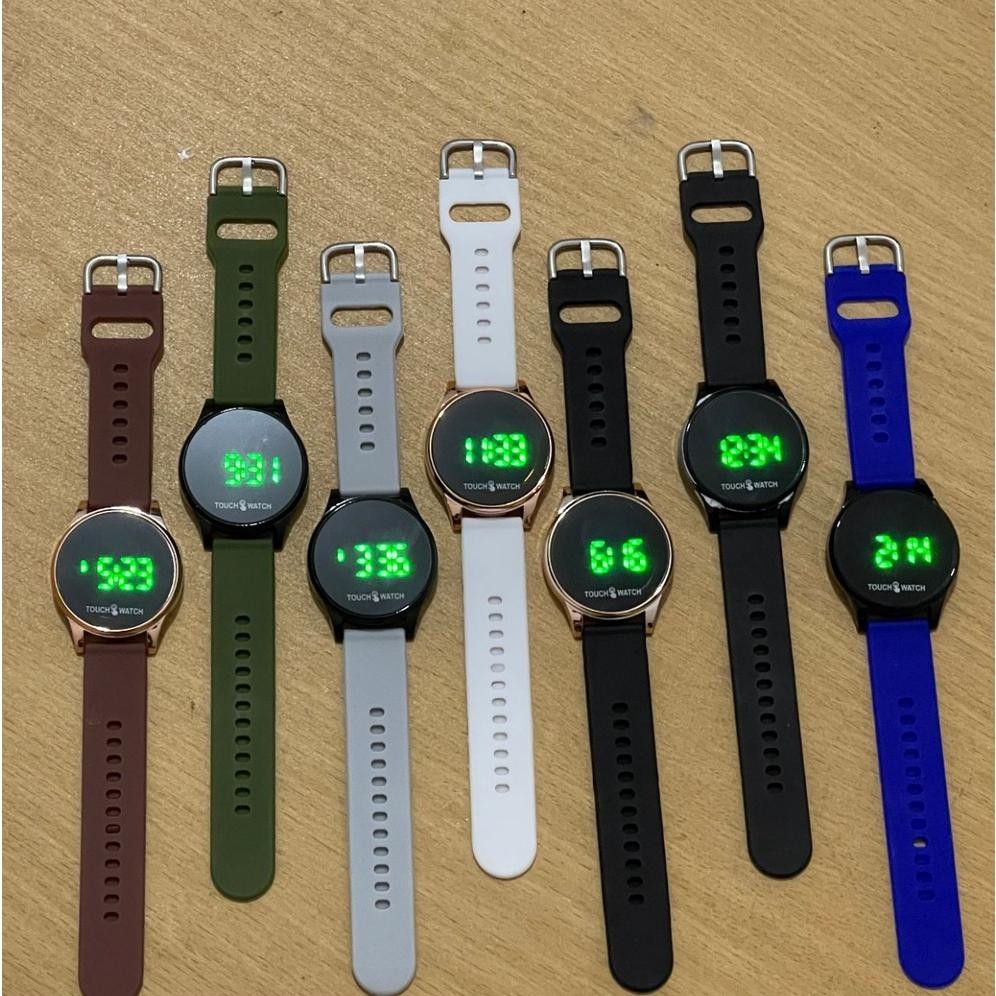 Jam Tangan Digital Touch Watch Segi Strap Rubber Ts-01 Bulat
