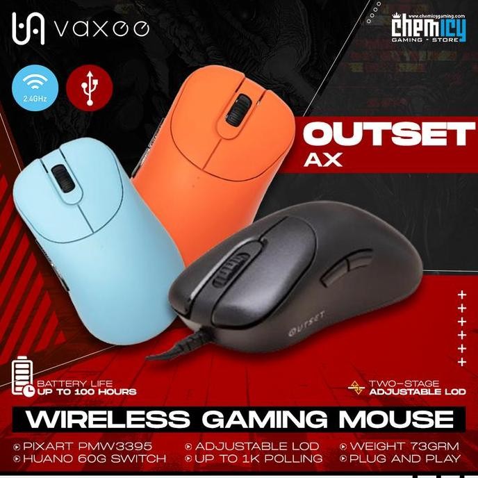 TERMURAH - Vaxee Outset AX Wireless Lightweight Gaming Mouse