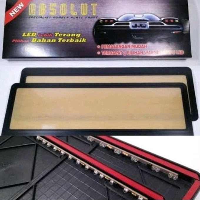 New Tatakan Plat Nomer Mobil Lampu LED Absolute (Sepasang) - Pilihan Warna Putih Rem Merah atau Biru