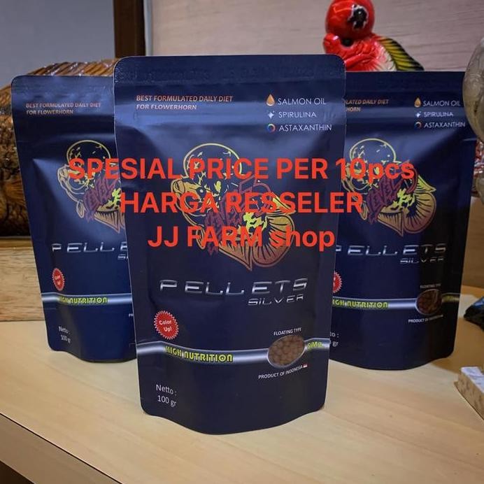 Terlaris Pelet Level3 Silver 10Pcs Resseler Makanan Ikan Louhan Koi Koki Oscar