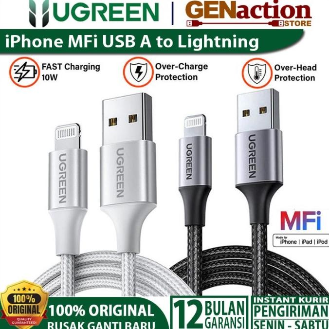 TERMURAH - UGREEN Lightning To USB 2.0 A Male Cable - US155
