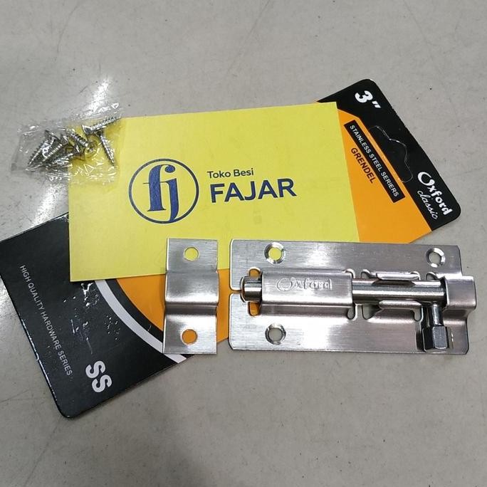 {{{{}}] Grendel slot kunci pintu jendela stainless 3 inch kamar mandi