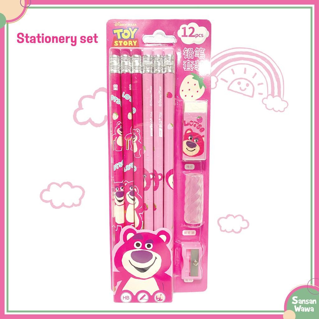 

NEW PRODUCT STATIONERY SET / SET ALAT TULIS PENSIL HB 12 PCS, PENGHAPUS, SERUTAN, TUTUP PENSIL KARAKTER MICKEY, SPIDERMAN, LOTSO SIENNAOUTLET487