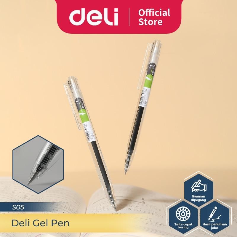 

NEW PRODUCT DELI GEL PEN / PULPEN GEL RETRACTABLE PEN CETEK 0.5 MM TINTA HITAM ISI 12 PCS S05-12PCS SIENNAOUTLET487