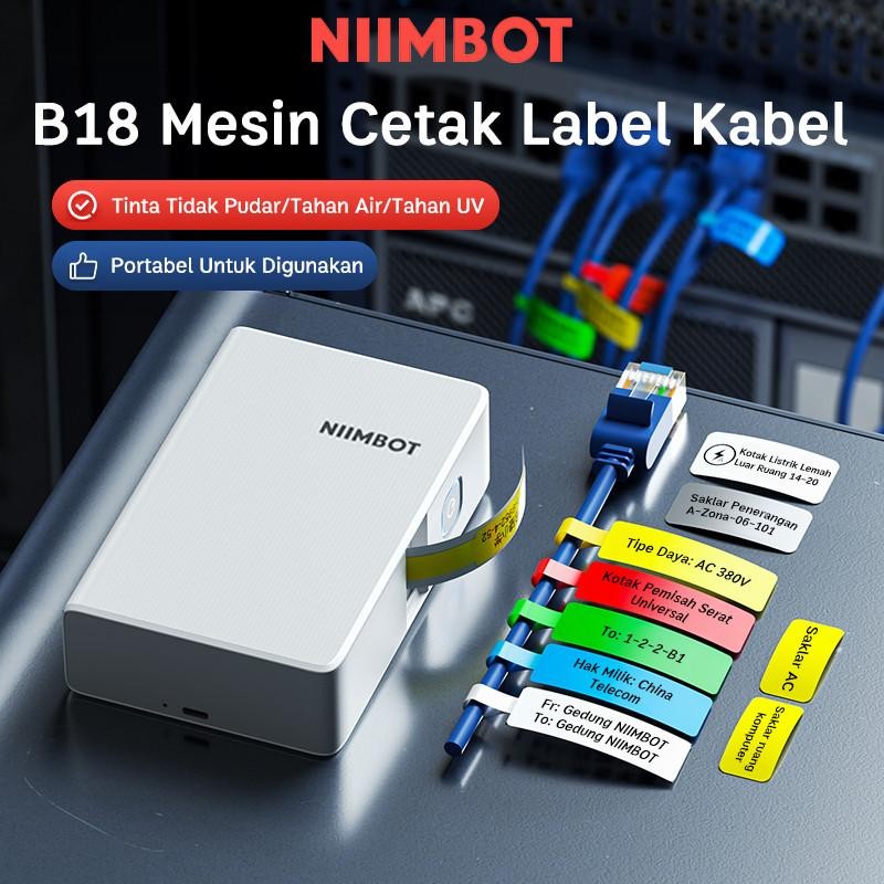 

NEW PRODUCT NIIMBOT B18 PRINTER PORTABEL UNTUK KOMUNIKASI/PROYEK KABEL, TIDAK PUDAR HINGGA 8-10 TAHUN, PRINTER LABEL STIKER UNTUK KOTAK LISTRIK DAN KABEL. SIENNAOUTLET487