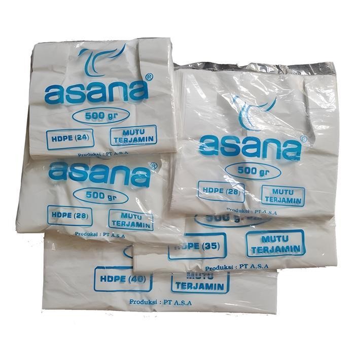 Asana Plastik / Kantong Plastik Putih / Kantong Plastik Hdpe 28 / 500Gr