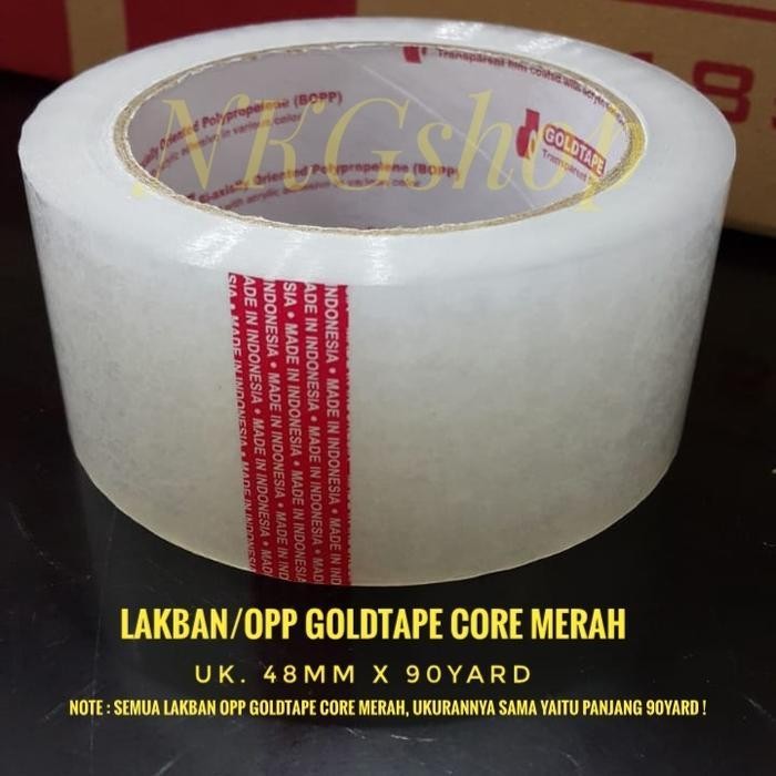 

Lakban Goldtape/Opp Goldtape Dus Merah 2" 48Mmx90Y (Min 1Dus = 72Roll) Original Dan Terpercaya