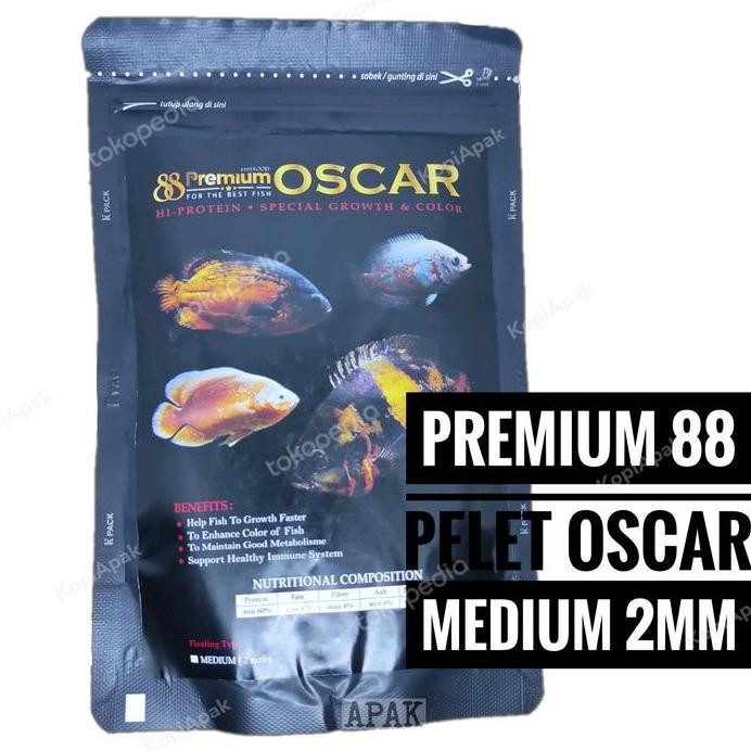 Terlaris Premium 88 Pakan Oscar Pelet Medium 2Mm Oskar Predator Ikan Hias