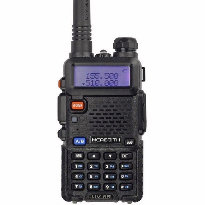 (Cod) Ht Merodith Uv5R Walkie Talkie Dual Band 5W 128Ch Uhf+Vhf Handy Talkie Luar Ruangan Walky Talk
