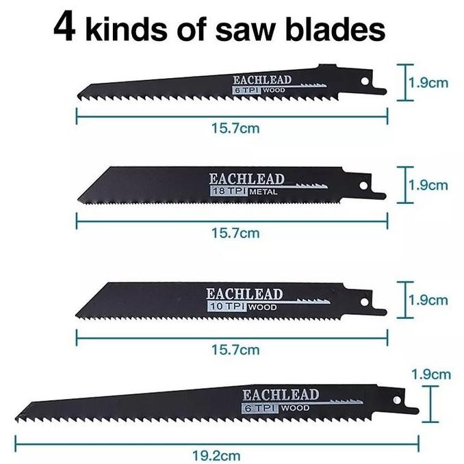 IRONHOOF Reciprocating Saw Cordless Gergaji Kayu Bagian mata gergaji TERBATAS