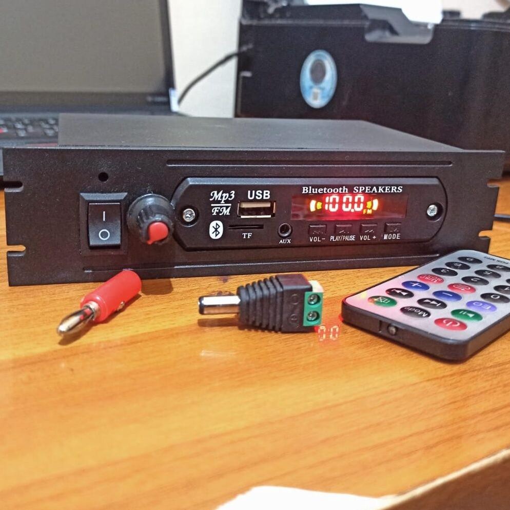 Power amplifier bluetooth rakitan 12V dc stereo 2x30watt  / tape mobil single din