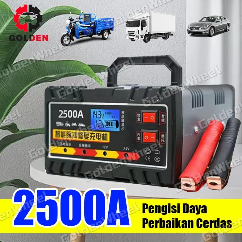 Pengisi Daya Aki Carger Baterai Charger Mobil Listrik Otomatis Cerdas Pulsa Perbaikan Automatic Smar