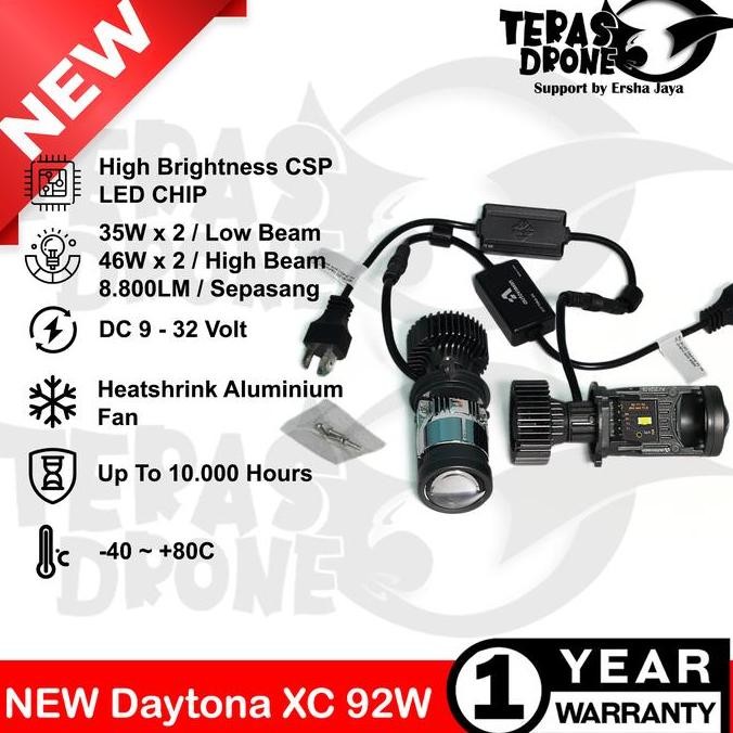 New Lampu Mini Projector LED H4 AUTOVISION DAYTONA XC 92 Watt