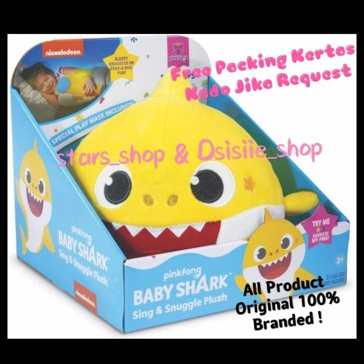 Pinkfong Baby Shark Sing And Snuggle Doll Original / Boneka Baby Shark
