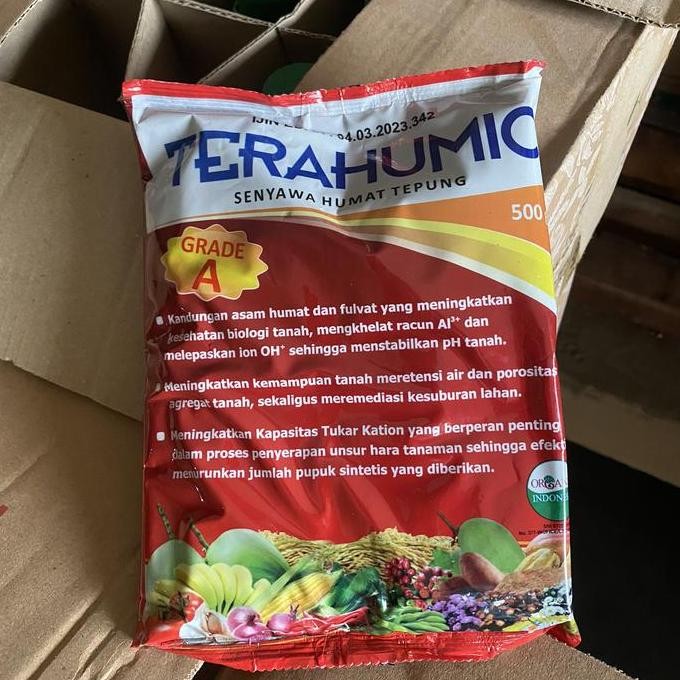 

Terlaris Pupuk Asam Humat Terahumic Humic Acid Pembenahan Tanah Organik 500Gram