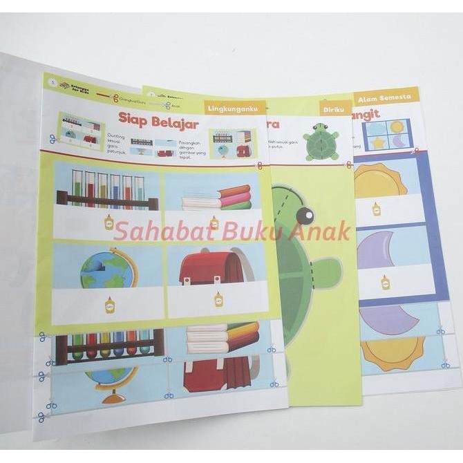 Tersedia Lembar Kreasi Kreatifitas Tematik Menggunting Melipat Dan Menempel