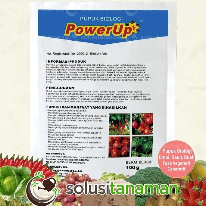 

Terlaris Power Up @100Gr Pupuk Organik Hidroponik Peningkat Napsu Makan Tanaman
