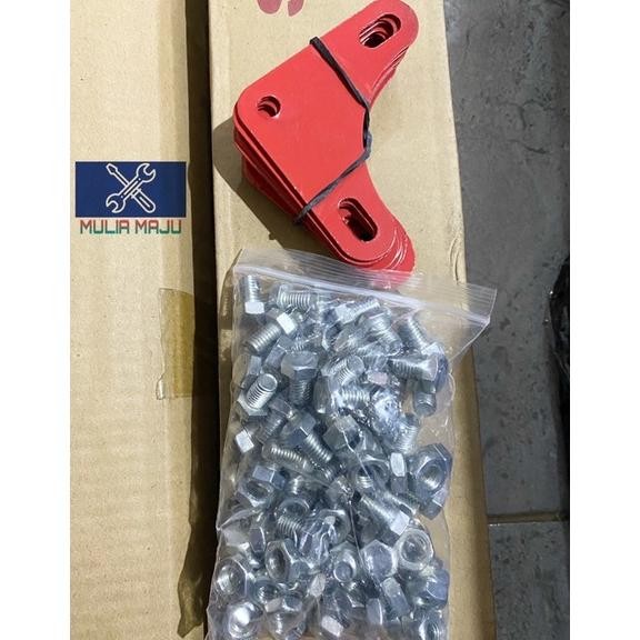 WK besi siku lubang 1.3mili CHAP MERAH/siku lobang besi MERAH(harga pabrik termurah)(perbatang)