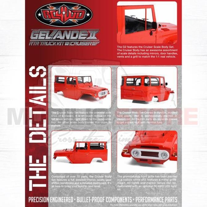 Diskon Rc4Wd Gelande Ii Rtr Truck Cruiser Body Set Red Rc Crawler Fj40