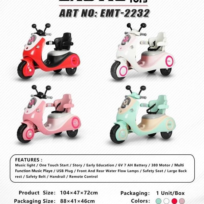 Spesial Mainan Motor Aki Anak Exotic Emt-2232 Emt 2232 (Remote)