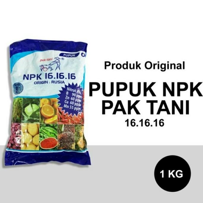 

Terlaris Pupuk Npk 16 16 16 Pak Tani 1Kg, Ex.Rusia, Ori Pack.