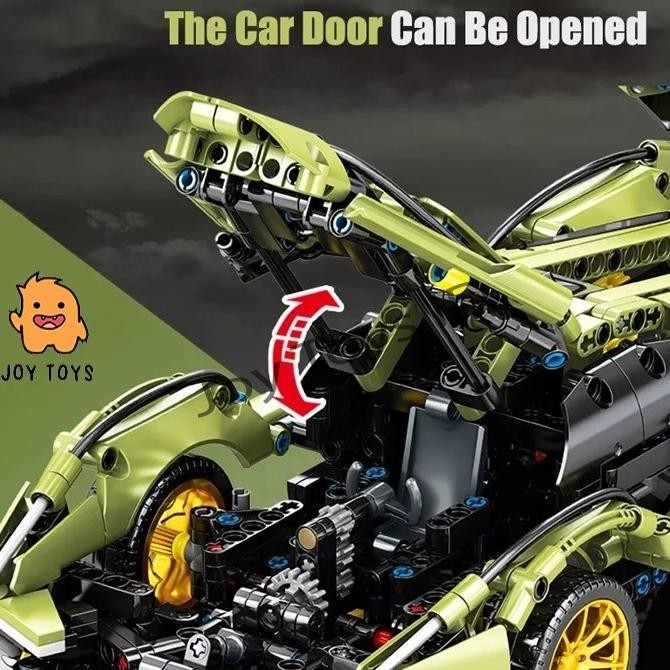 Diskon Mainan Brick Mobil Lamborghini V12 Vision Gran Turismo Hijau