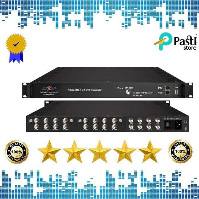 TERBARU - DEXING NDS3348TS Transmodulator Modulator DVB-T 8 DVBS2+4 DVBT Input
