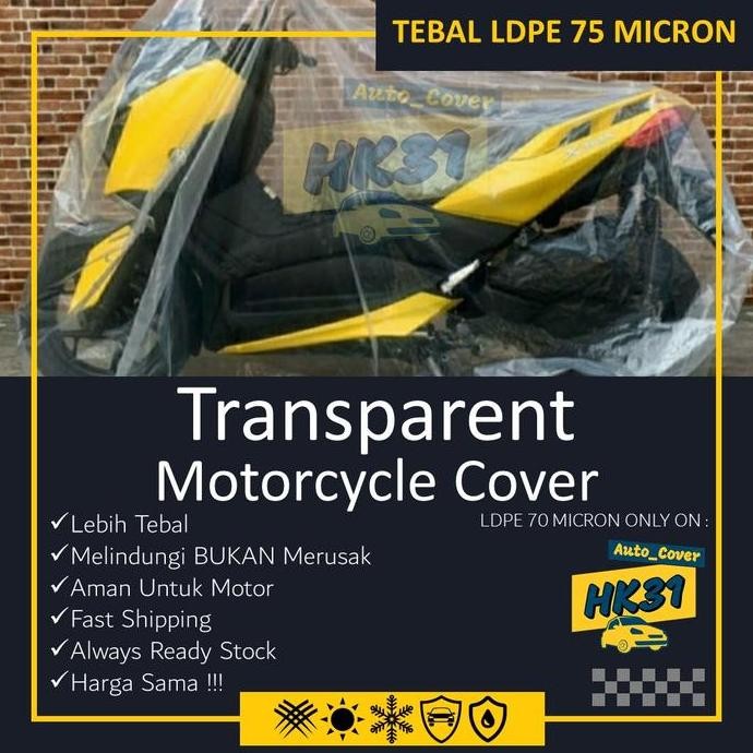 Promo SARUNG MOTOR TRANSPARAN - COVER MOTOR TRANSPARAN PREMIUM TEBAL COD
