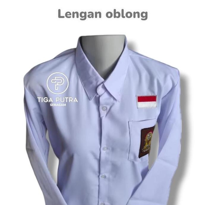 Baju Putih Lengan Panjang Oblong Seragam Sekolah Smu / Sma Bahan Kain High Twis Nyaman Lembut Katun 