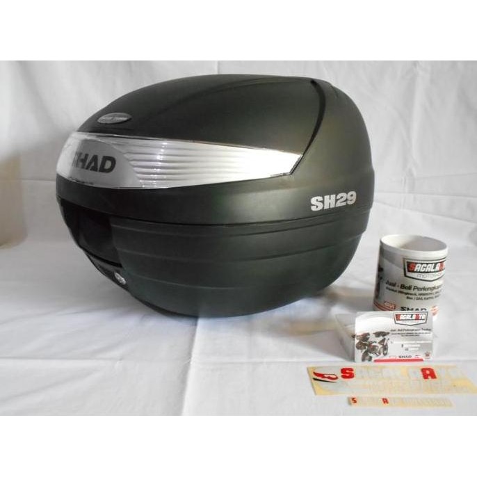 Box Motor Murah SHAD 29 SH 29 Black Silver Original Backrest SH 29
