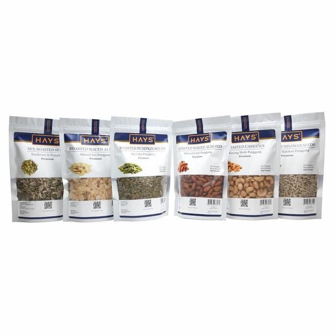 

Mix Roasted Nuts & Seeds 100 GRAM Almond Mede/Mete Pumpkin Sunflower panggang /Mix kacang panggang / Mix kuaci kwaci HAYS