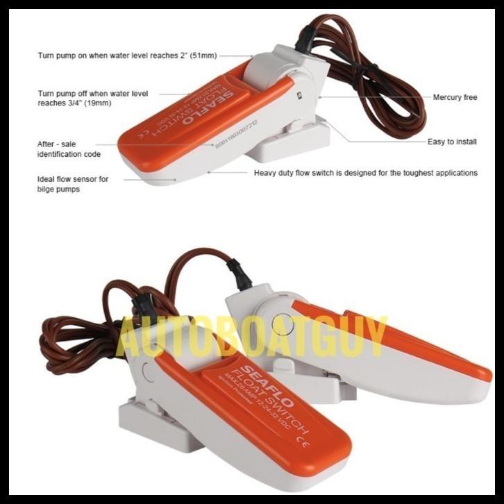 BILGE PUMP SEAFLO AUTOMATIC FLOAT SWITCH 20 AMPERE 12V SWITCH OTOMATIS