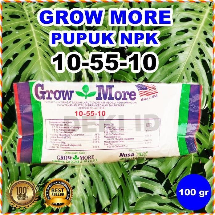 

Terlaris Growmore 10 55 10 Sachet 100 Gr Pupuk Npk Buah Bunga Grow More Nutrisi Generatif Tanaman