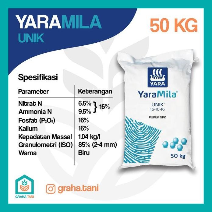 

Terlaris Pupuk Npk Yaramila Unik 16 16 16 50Kg / 50 Kg