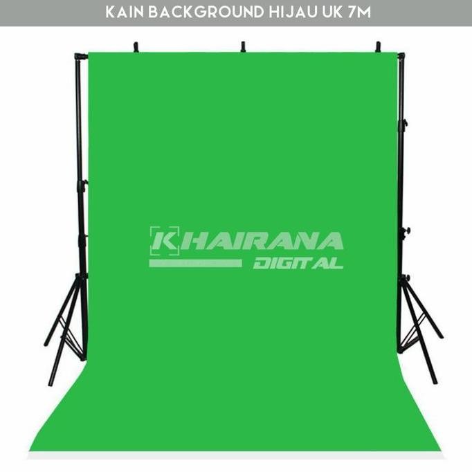 Kain Background Backdrop Studio Foto Green Screen Zoom Besar Hijau 7M New Stok