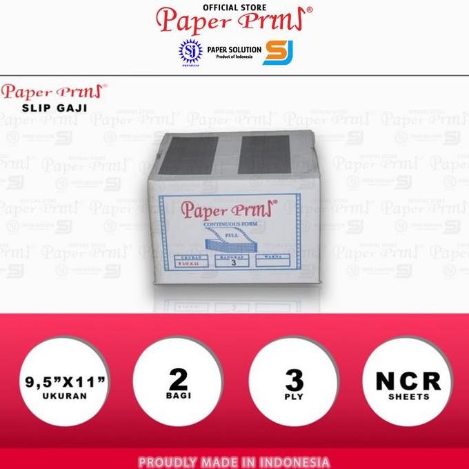 

Paperpryns Kertas Continuous Form Slip Gaji 3Ply 9,5" X 11"/2 (Bagi 2)