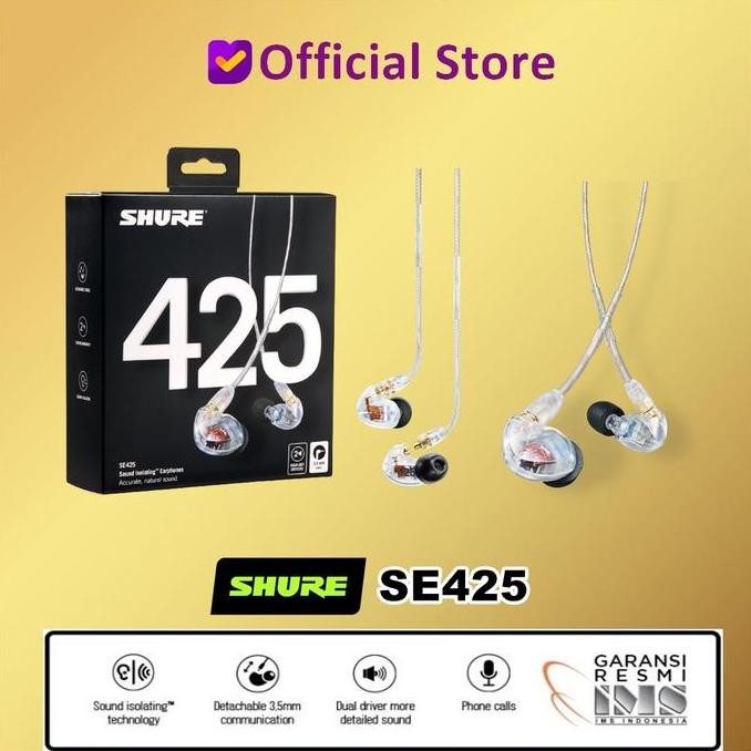 Termurah Shure SE425 SE 425 SE425-CL Professional Sound Isolating Earphones