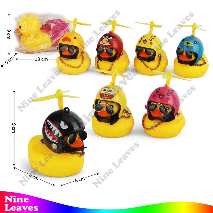 Pajangan Sepeda Motor Spring Doll Bebek Helm LED + Kacamata