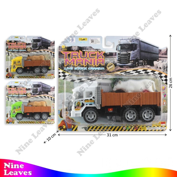 Mainan Anak Truk Dump Muat Sapi Friction Truck Mania