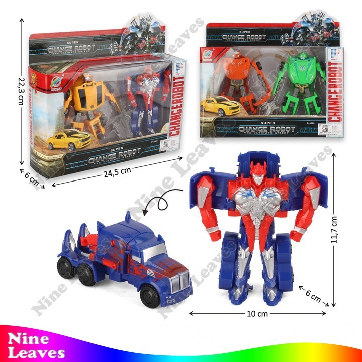 Mainan Robot Deform 2 Pcs Change Robot Mainan Robot Berubah Bentuk