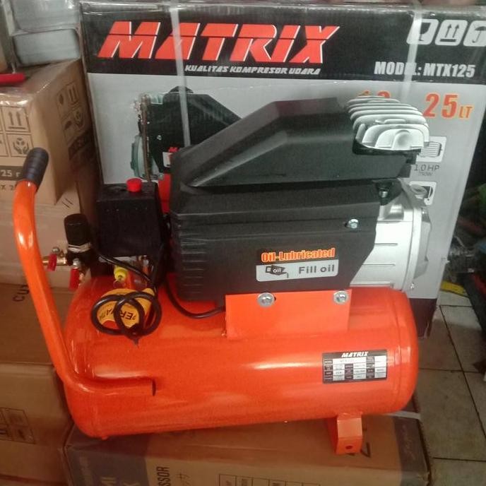 Mesin Kompresor Angin Listrik Pompa Angin 1HP 25 Liter Portebel Matrix