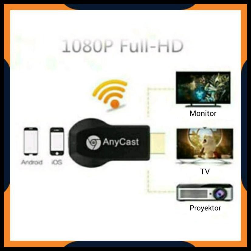 ANYCAST DONGLE WIRELESS + KABEL SAMBUNGAN HDTV / ALAT PENYAMBUNG HP KE TV / ANYCASH DONGEL MIRACAST 