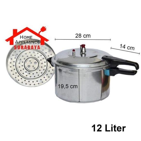 Terjangkau Panci Presto - Pressure Cooker Nikita 12 Liter 28 Cm