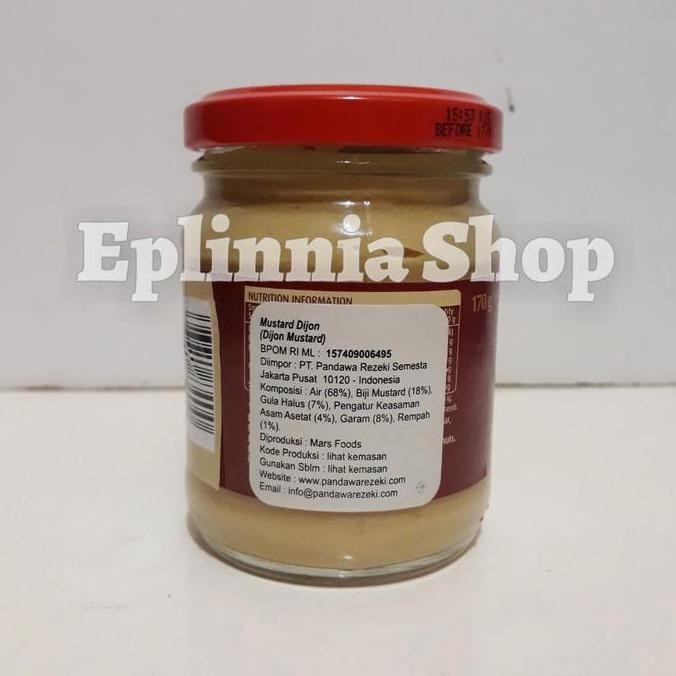 

Masterfoods Master Foods Dijon Mustard 170 Gr - Mustard Dijon Stok Terbatas