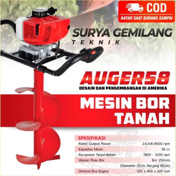 Mesin Bor Tanah 25 Cm Proquip Auger 58 / Mesin Bor Tanah Proquip Hits