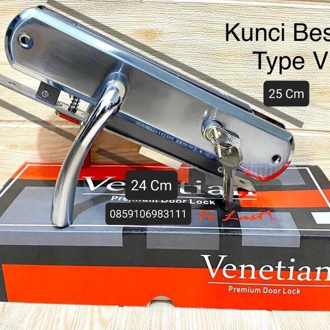 gagang pintu set besar venetian v - L9013 - 303-05  - Handel Kunci YS