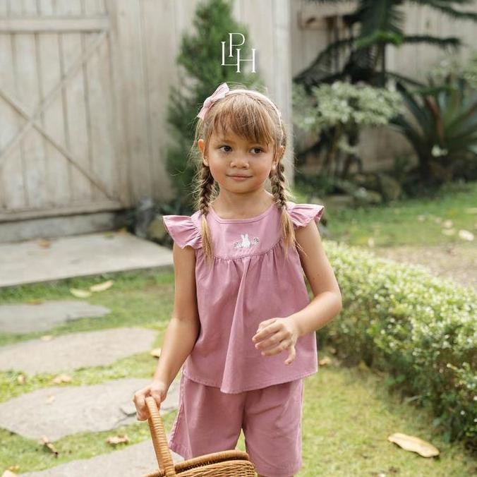 Rosita- Little Palmerhaus Lph Poppy Attire Set Setelan Pendek Anak Perempuan 6 Bulan - 6 Tahun