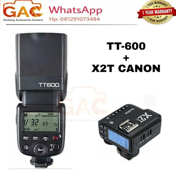 Flash Tt600 Tt600 Godox + Triger X2T Canon New Stok
