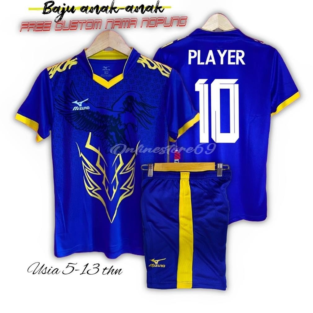 Ready Custom Nama Baju Bola Anak-Anak/ Kaos Futsal Anak / Baju Bola Anak-Anak / Custom Nama Nomor